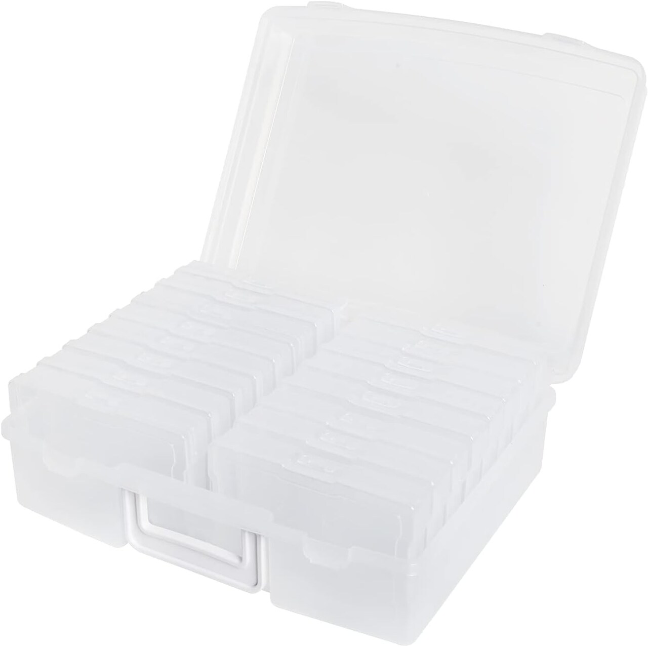 Photo Storage Organizer with 16 Transparent Inner Cases - Clear